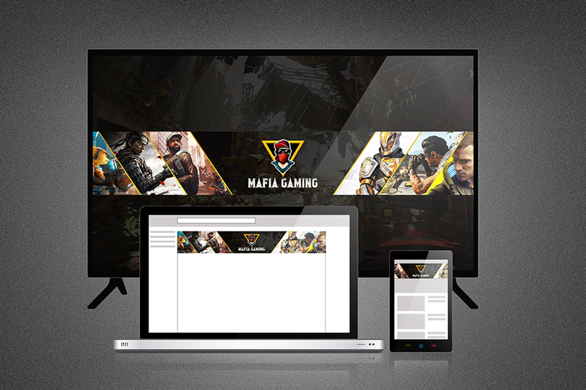 Mafia Gaming YouTube Channel Art, a Social Media Template by loswl (Photo 1 of 6)