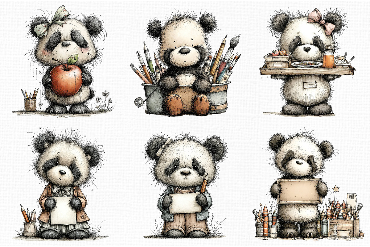 Back to School Panda Clipart, an Animal Illustration by Libby Wishes (Photo 2 of 5)