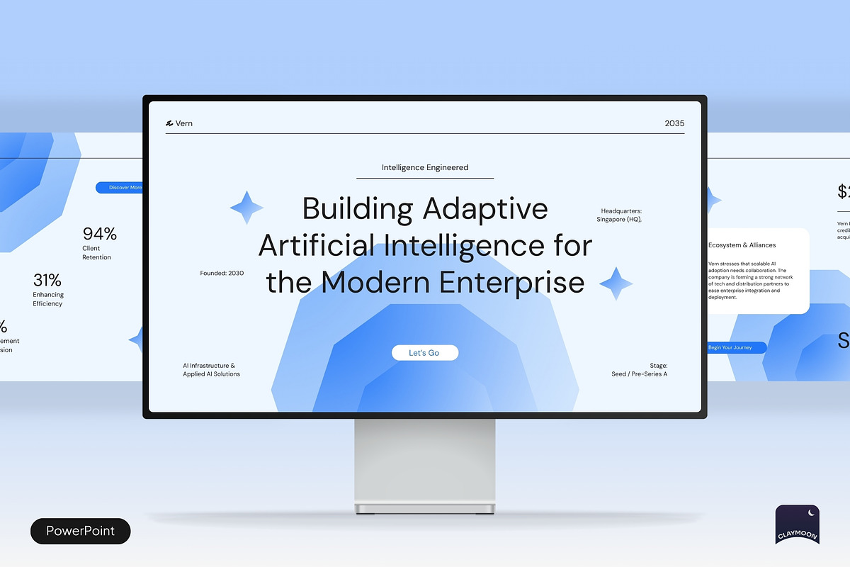 AI Pitch Deck Modern Presentation, a Presentation Template by Claymoon Lab (Photo 1 of 7)