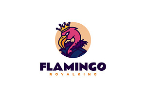 Mascot King Flamingo Logo Design, a Branding & Logo Template by Artnivora.Std