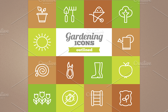 Outlined Gardening Icons