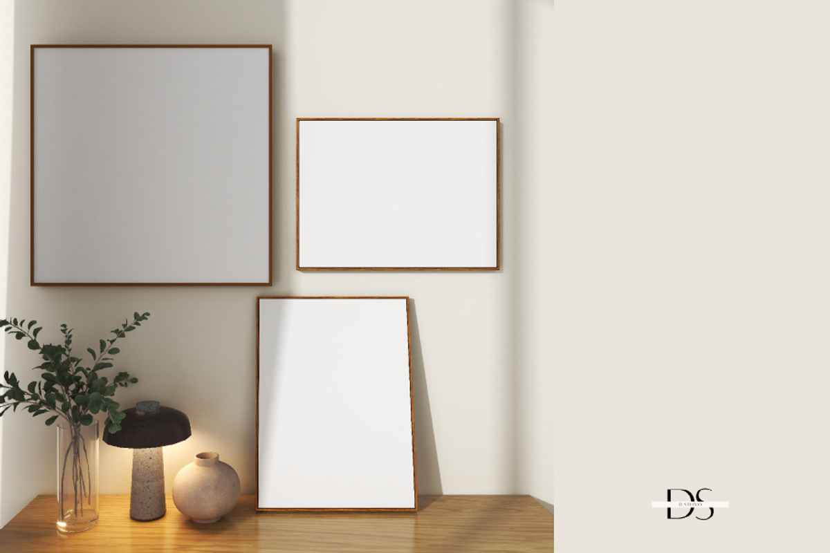 10 Bundle frame psd mockup for wall, a Print Template by DSTUDIO888 (Photo 4 of 8)