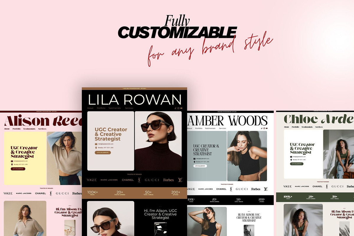 UGC Portfolio Template Canva Website, a Landing Page Template by Digital&Chic (Photo 7 of 7)