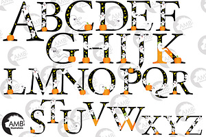 Ghostly Alphabet Clipart AMB-2643