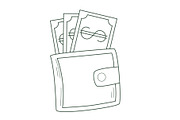 Line illustrations on theme of cash, a Finance Illustration by Tati_Kli (Thumbnail 3 of 4)