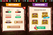 Wooden GUI for Mobile Game, an Illustration by wowu (Thumbnail 2 of 9)