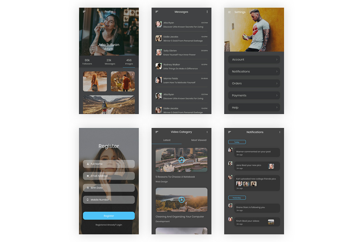 Konnect - Social Media Figma App, an UI Kit Template by themelove (Photo 8 of 9)