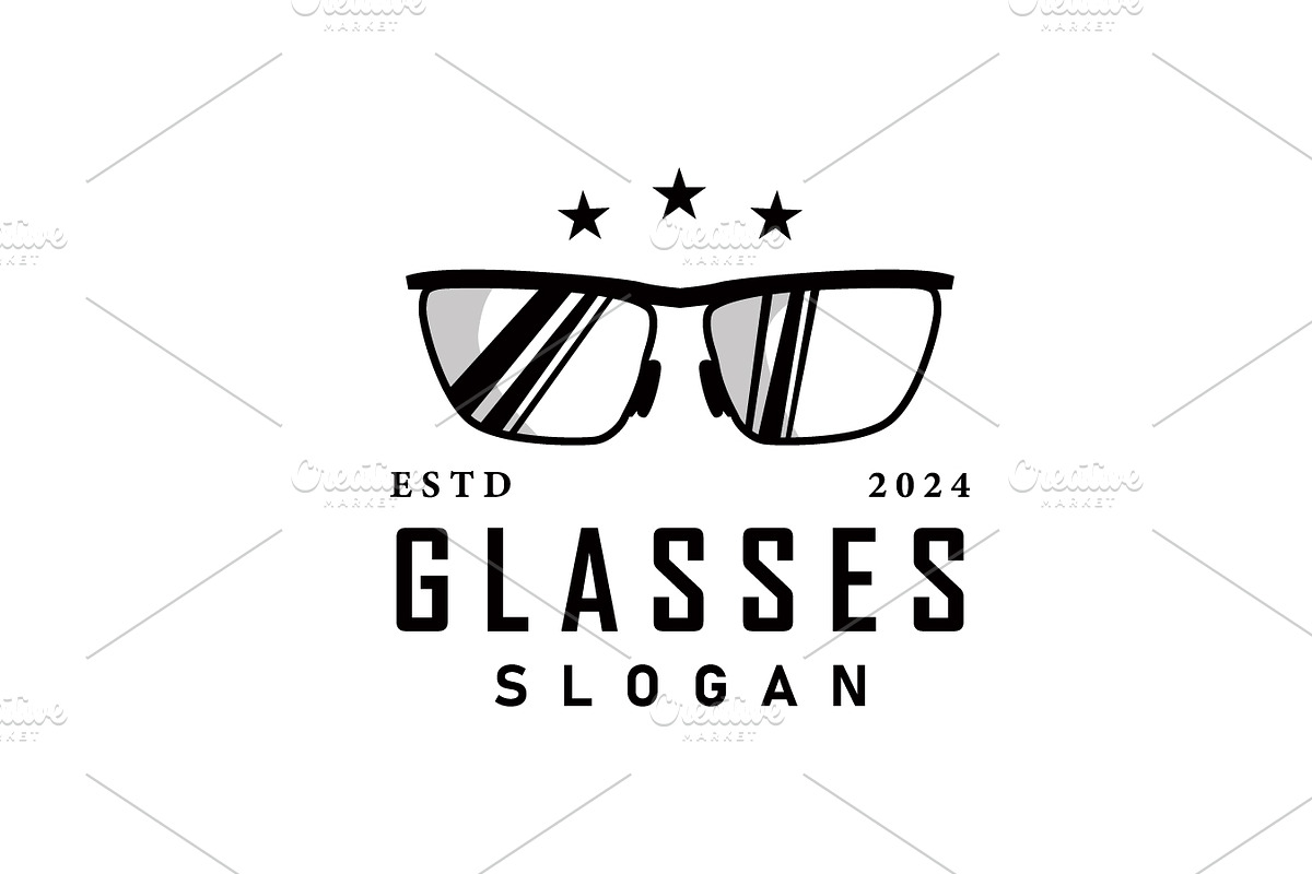 black silhouette design glasses logo, a Branding & Logo Template by Maylianaw28