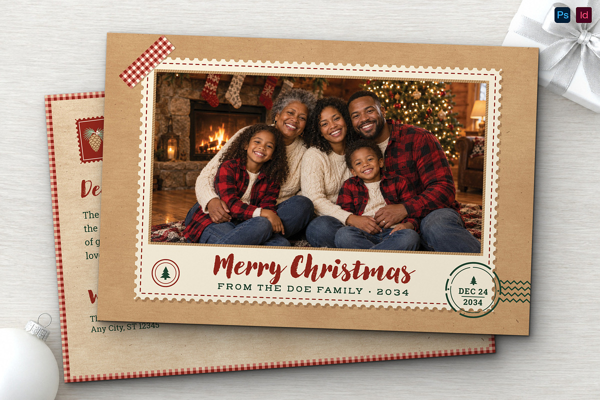Rustic Christmas Photo Postcard, a Card Template by BrandPacks (Photo 1 of 6)