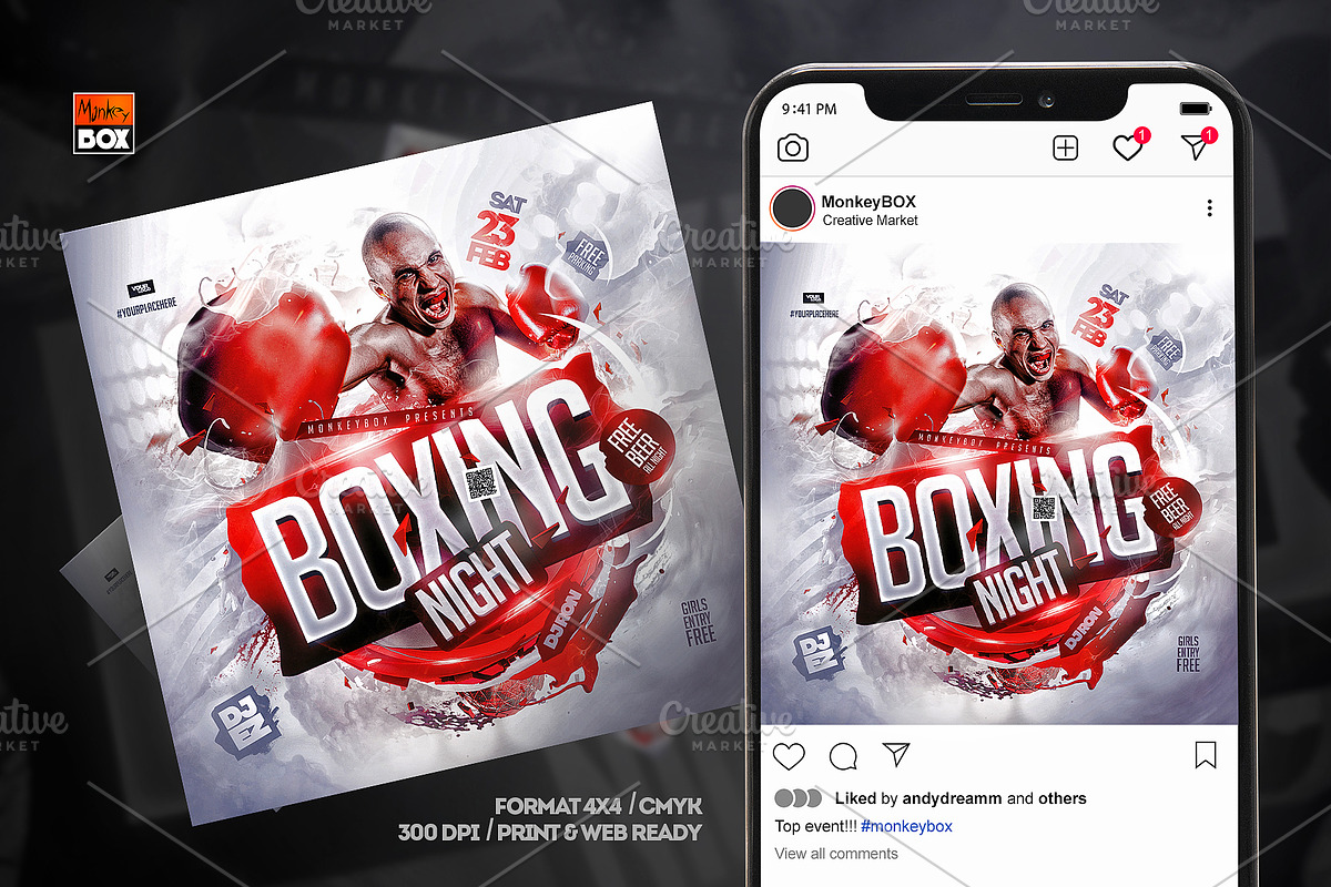 Flyer Boxing Night, a Flyer Template by MonkeyBOX (Photo 3 of 4)