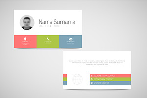 Business Card Template Flat Design