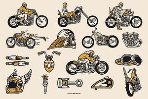 Chopper Motorcycle Illustration