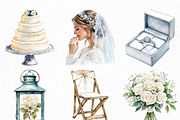 Watercolor White Wedding Day Clipart, an Illustration by Craft Nest (Thumbnail 3 of 6)