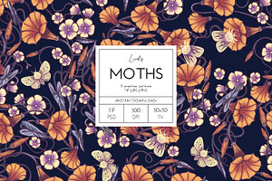 MOTHS - 3 Seamless Patterns P.2