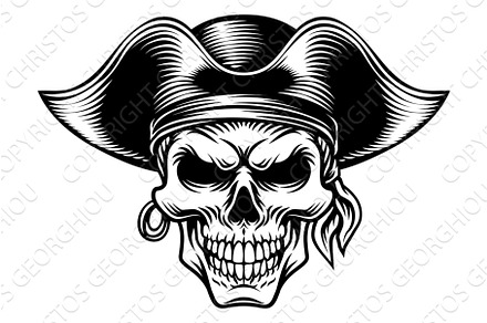 Pirate Skull Captain Hat Skeleton