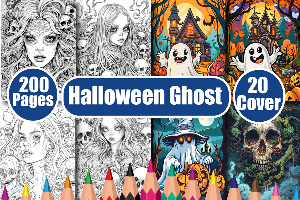 Halloween Ghost Coloring Book, an Animal Illustration by Printable Design Store (Photo 1 of 3)