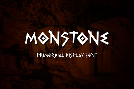 Monstone - Ancient Fantasy Font, a Font by Mightyfire