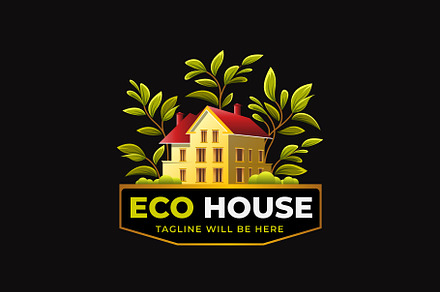 Real estate logo ECO house Logo home