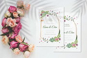 Floral Wedding Invitation Card, an Invitation Template by Workhu (Thumbnail 2 of 2)