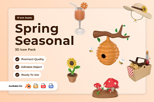 Spring Picnic 3D Icon Pack
