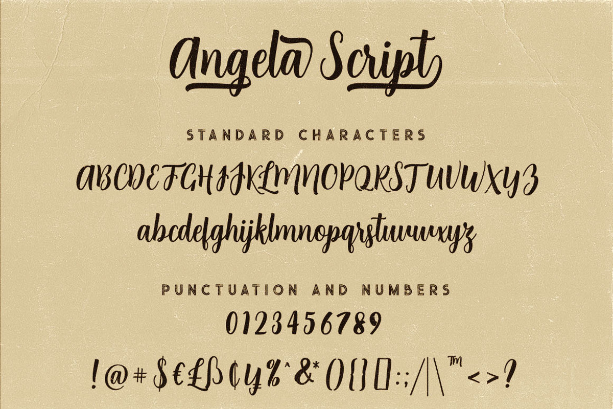 Angela Script Font preview 6