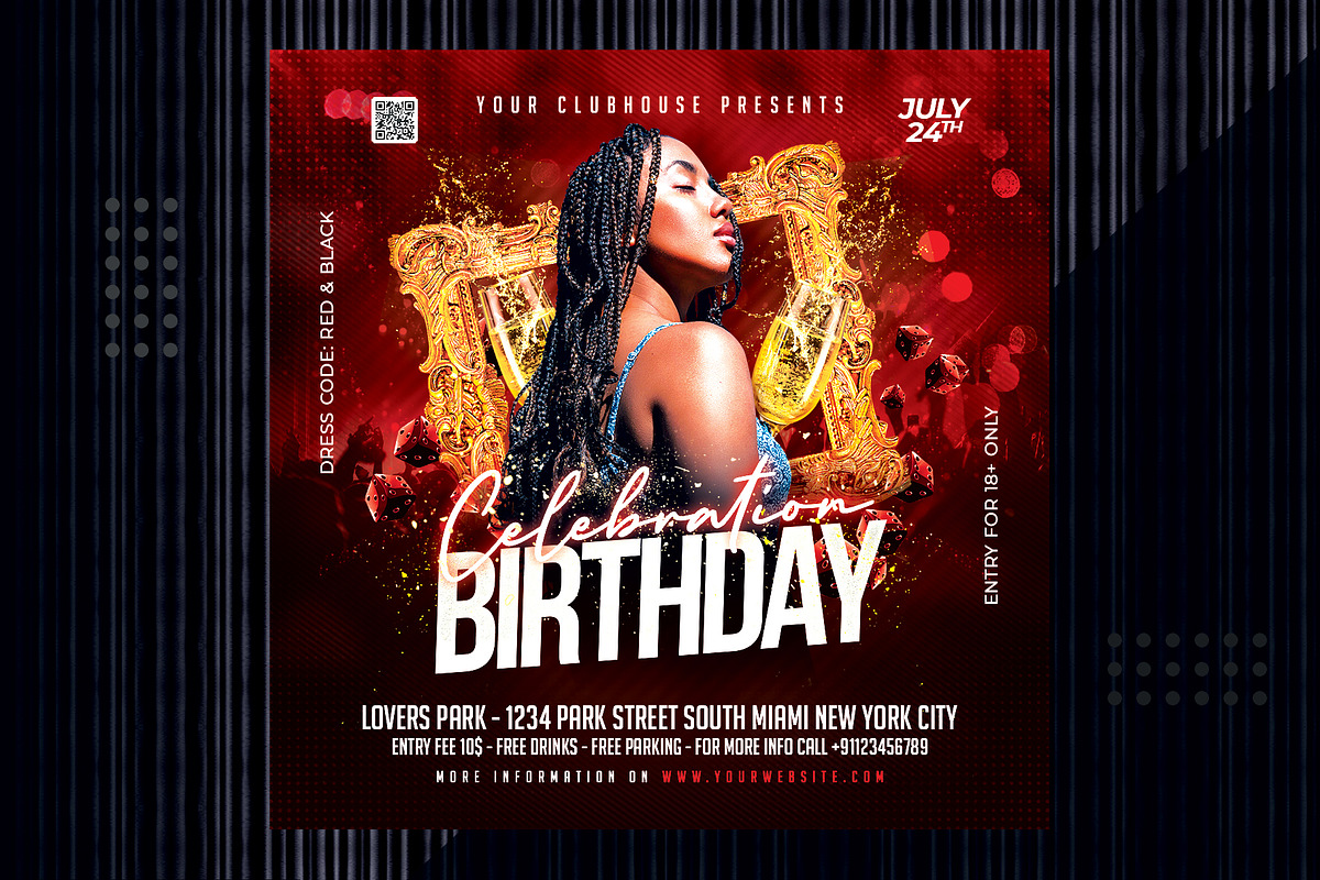 Birthday Party Flyer Template, a Templates & Theme by MithilaCreation (Photo 2 of 5)