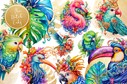Tropical Jungle Birds Clipart Set, an Animal Illustration by The Dutch Lady Designs (Thumbnail 1 of 7)
