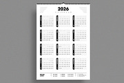 Minimalist 2026 Calendar Layout, a Stationery Template by ContestDesign (Thumbnail 1 of 3)