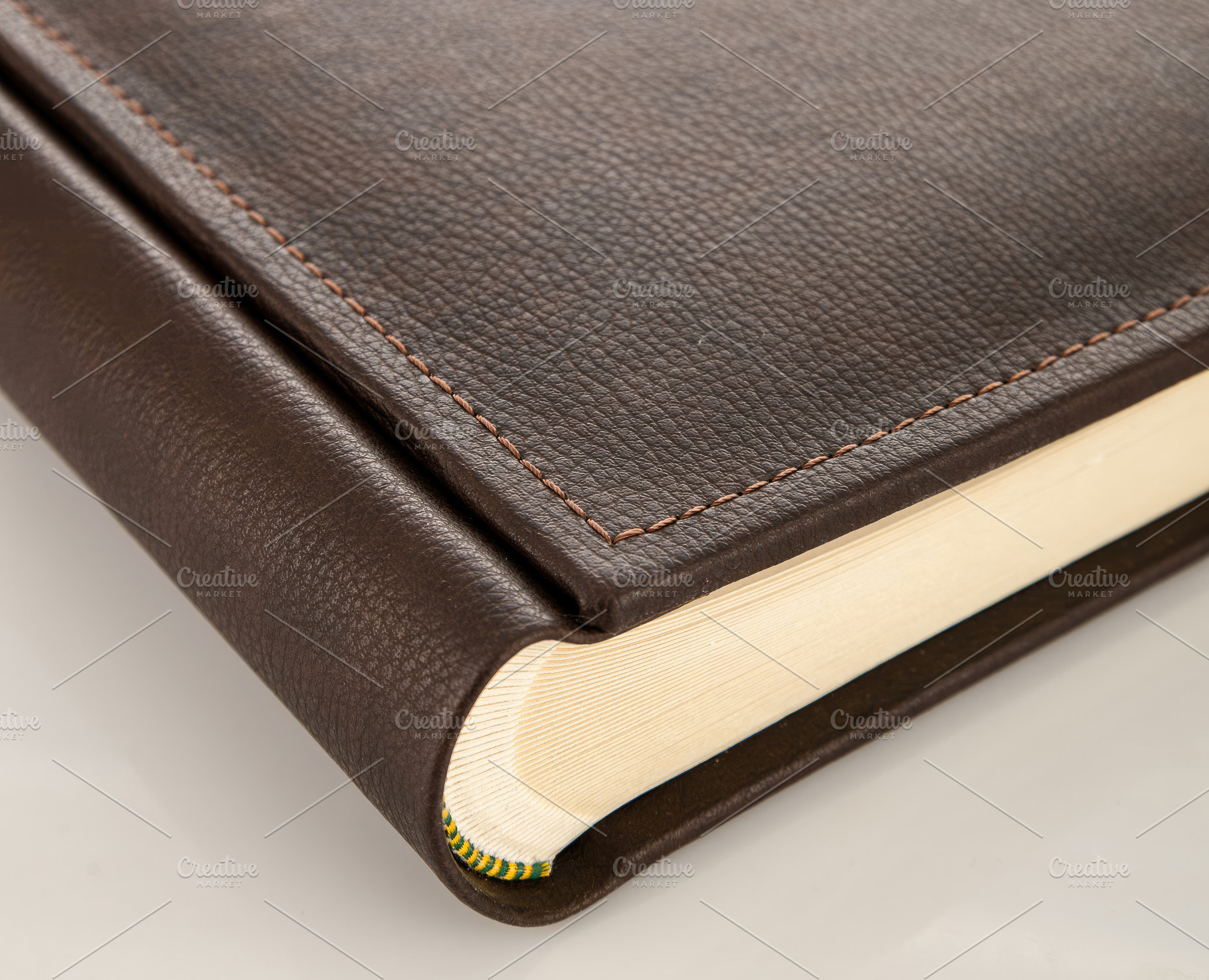 Elegant brown leather photo album showing high quality binding, an Abstract Photo by Antonio Gravante Market