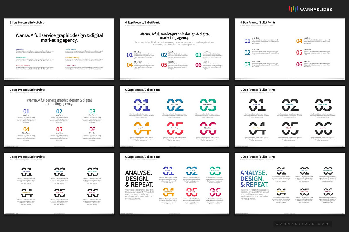6 Bullet Points PowerPoint Templates, a Presentation Template by Warna Works (Photo 6 of 18)