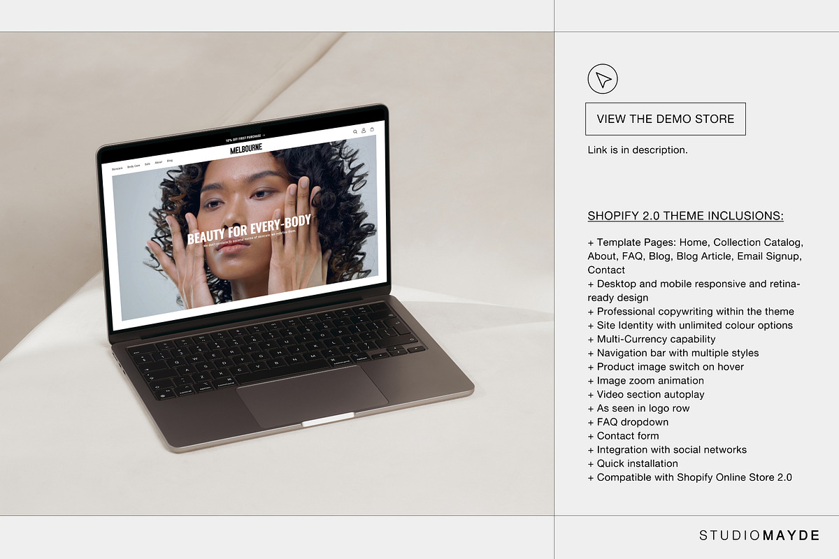 MELBOURNE | Beauty Shopify Theme, a Shopify Template by Studio Mayde (Photo 2 of 9)