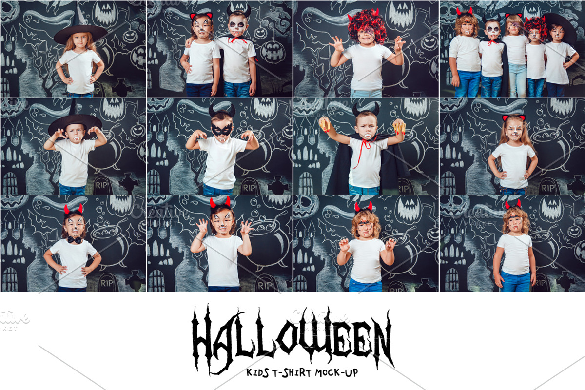 Halloween Kids T-Shirt Mock-Up, a Shirt Mockup by Freeman Studio (Photo 5 of 19)