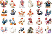 Halloween Rooster Ghost Clipart, an Illustration by Sublimation Artist (Thumbnail 2 of 6)