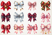 Coquette Christmas Bow Clipart, an Illustration by RobertsArt (Thumbnail 7 of 7)