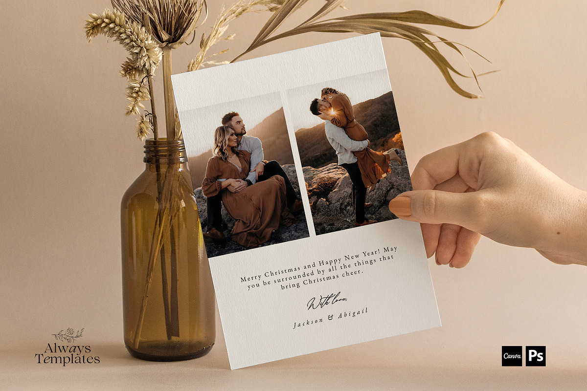 Christmas Card Template CC211, a Card Template by Always Templates (Photo 3 of 3)