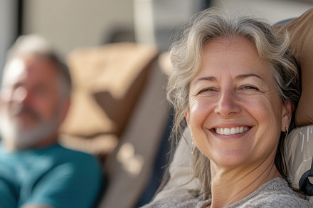 Couple relaxing in an RV, a Photo by Beautiful things