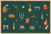 Retro Christmas Clipart & Graphics, a Seasonal Illustration by Paper Cherry (Thumbnail 4 of 21)