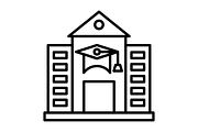 School Line Icon, an Outline Icon by Pexelpy (Thumbnail 2 of 2)