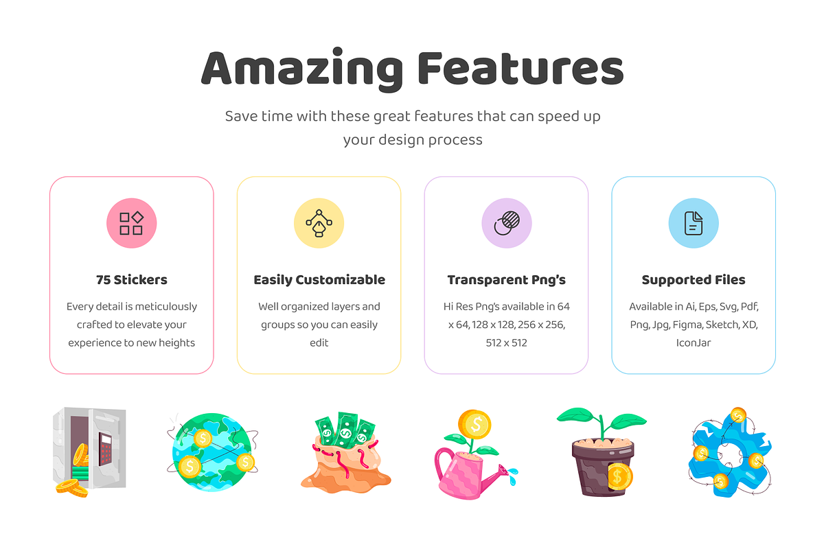 Animated Finance Stickers, a Duotone Icon by Vectors Market (Photo 2 of 6)