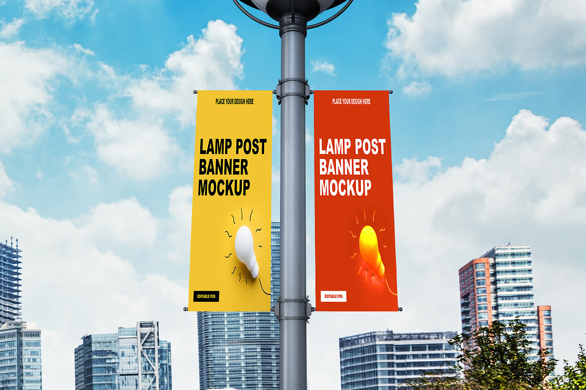 Lamp Post Banner Mockup, a Product Mockup by Designbuys (Photo 18 of 20)