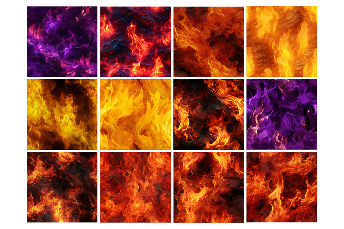 Fire Flame Seamless Pattern, a Pattern Graphic by Forhadx5 (Photo 4 of 13)