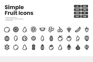 Fruit Simple Icons, an Outline Icon by erifqizeicon