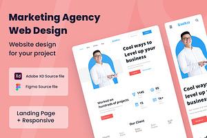 Marketing Agency Web Design, a Wireframe Template by INSPR STD