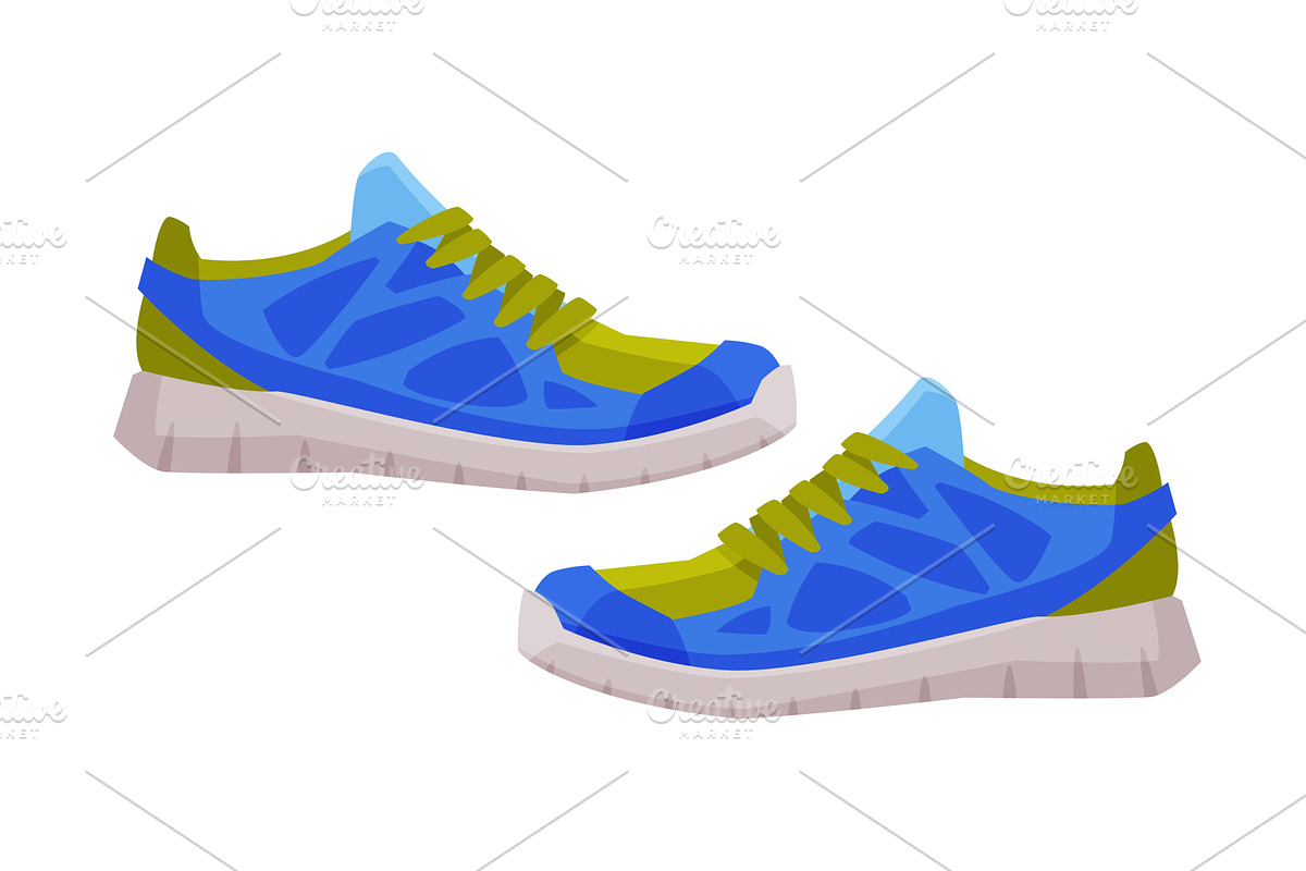 Pair of Blue Athletic Shoes, a Sport Illustration by TopVectors