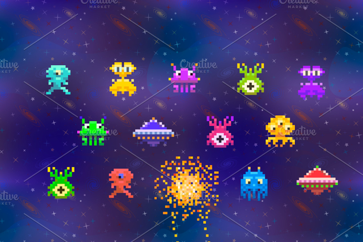 Space invaders gamescreen, an Education Illustration by BestPics