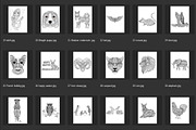150 animals for adult coloring book, an Animal Illustration by Somjai King (Thumbnail 3 of 10)