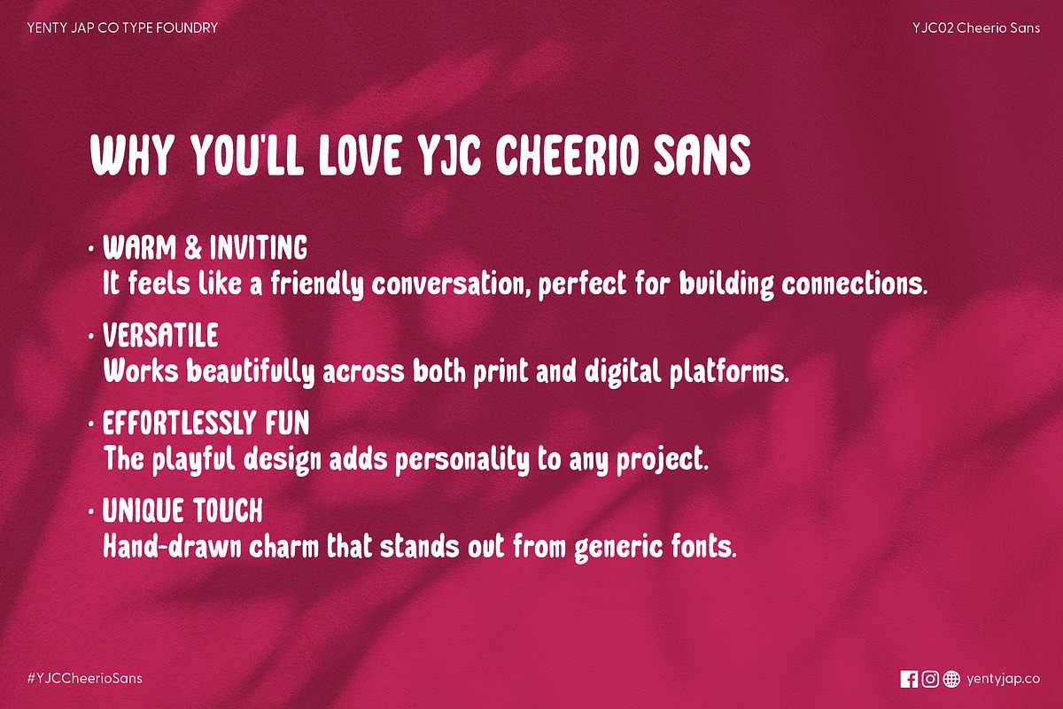 YJC Cheerio Sans, a Handwritten Font by YENTY JAP CO (Photo 8 of 11)