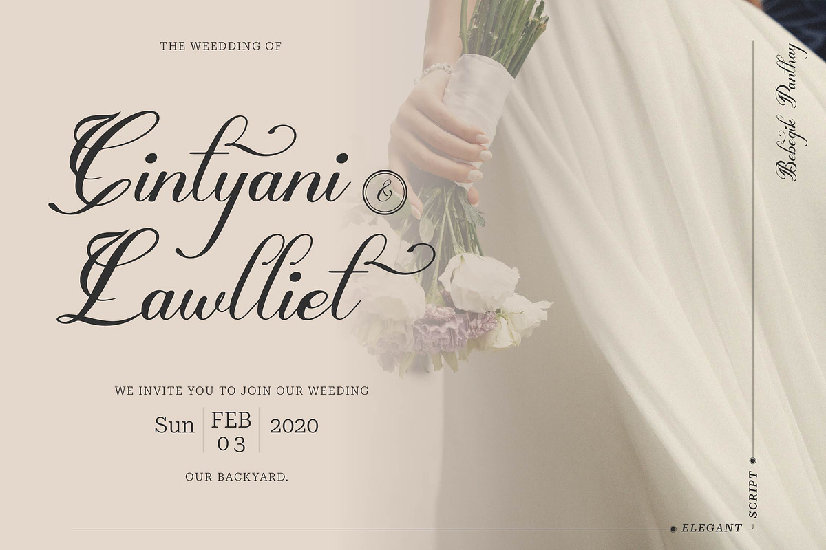 Bebegik Panthay | Calligraphy Script, a Script Font by Denustudios (Photo 5 of 13)