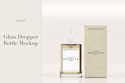 Glass Dropper Bottle Mockup