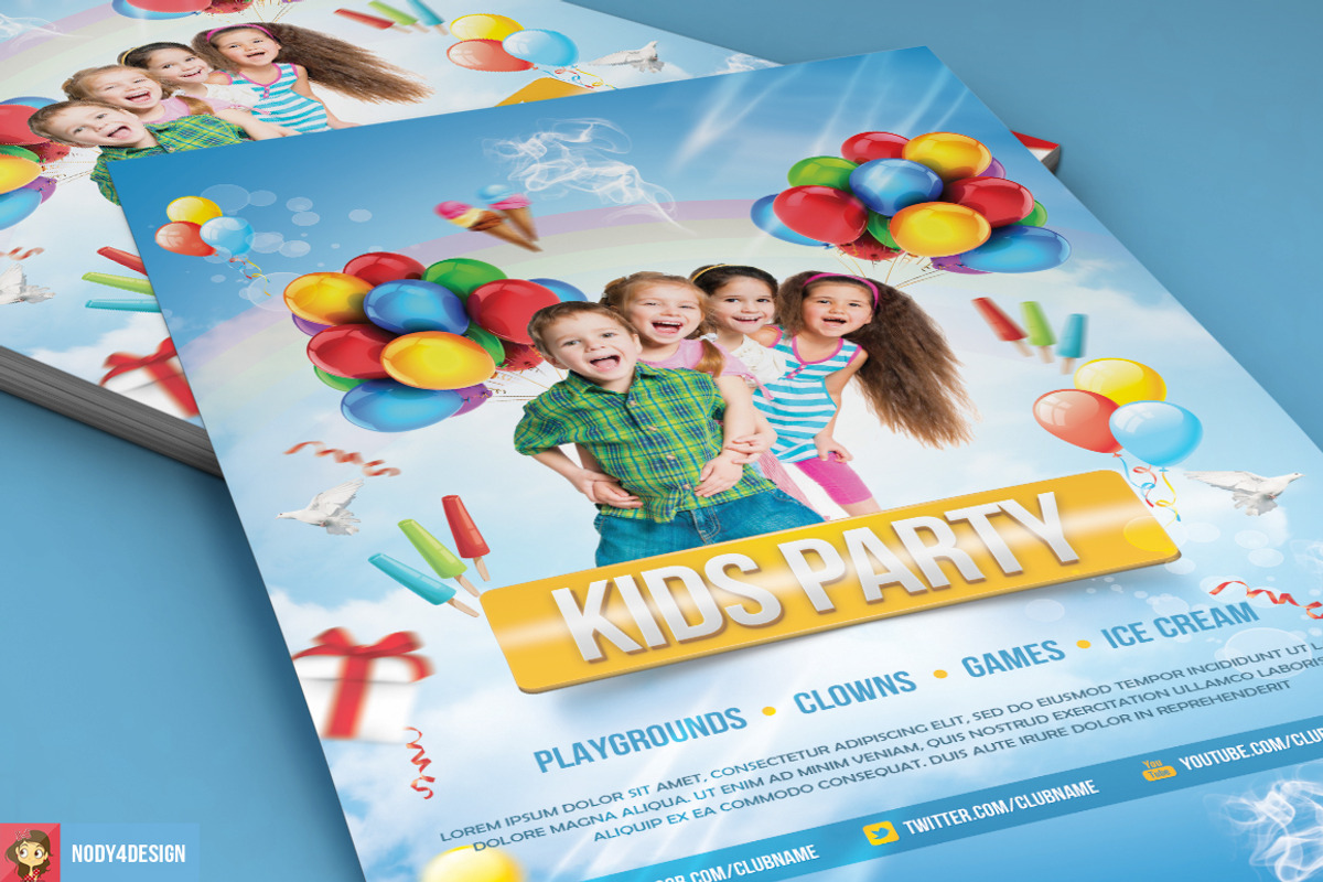 Kids Party Flyer, a Flyer Template by Nody4Design (Photo 2 of 3)